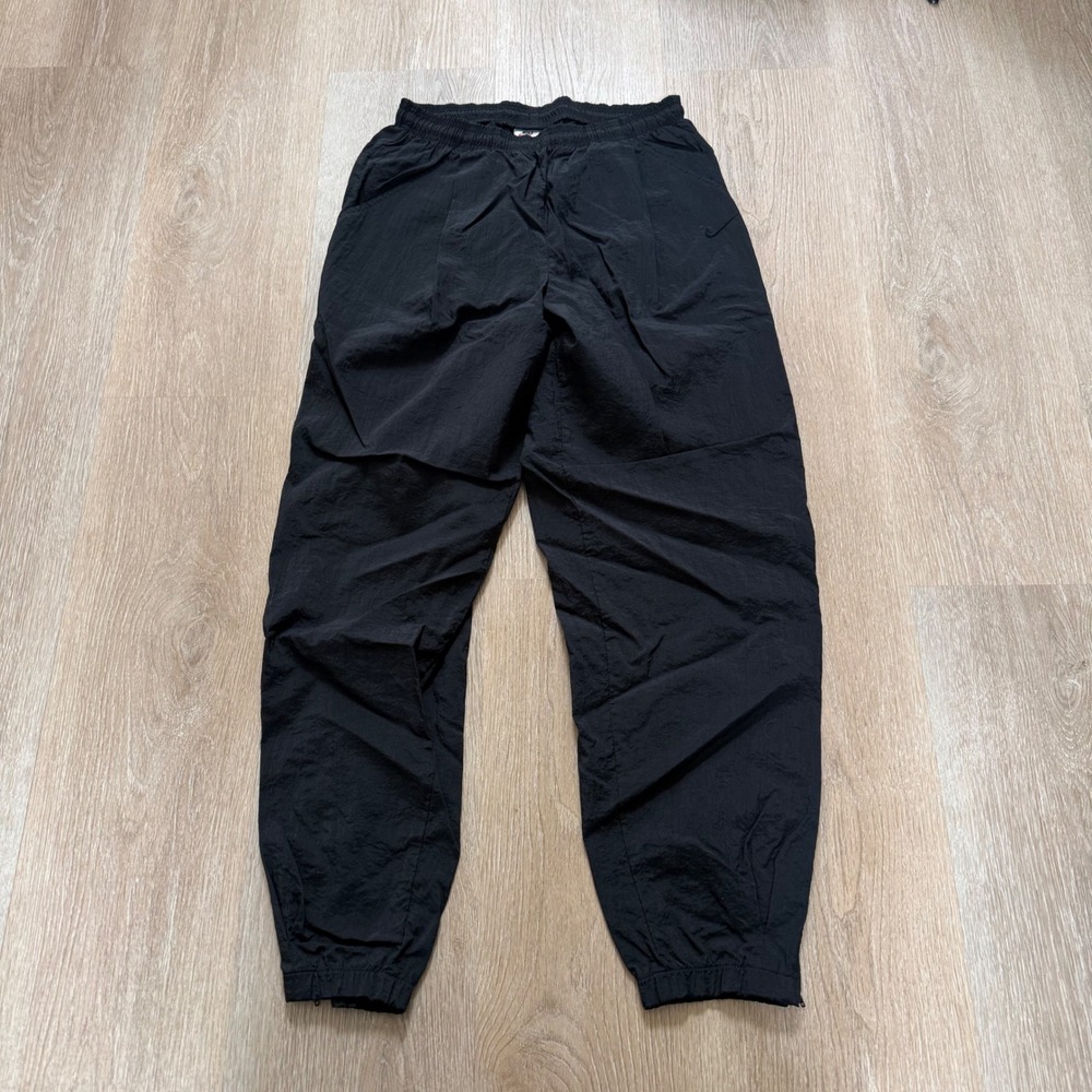VTG Nike Track Pants‎ Mens Large Black Nylon Windbreaker Joggers Y2K 90s Swoosh